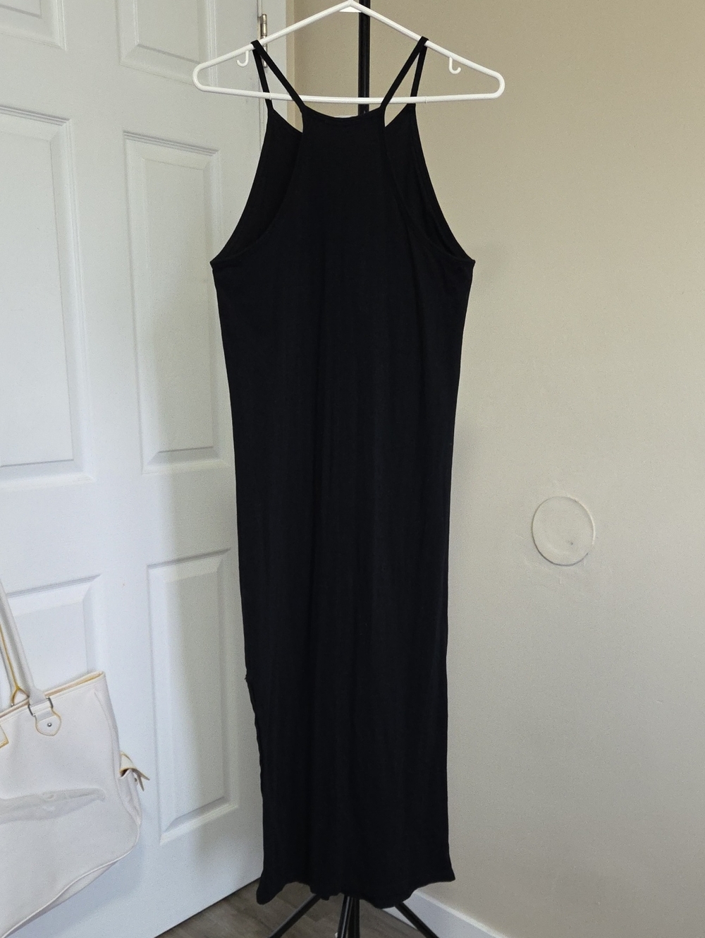 Frame Denim 100% Cotton  Black Halter Maxi Dress